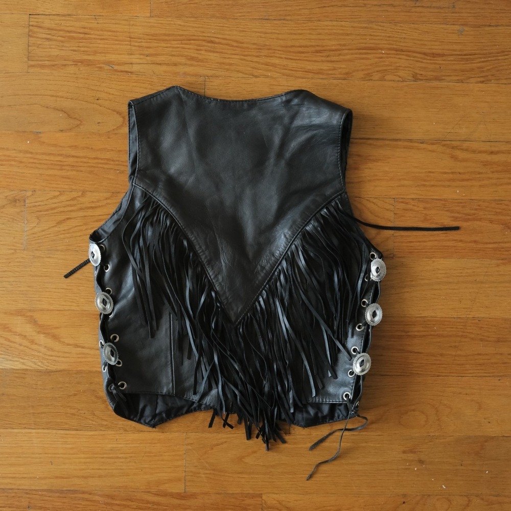 Black Fringe Women's Vest - Picture 6 of 6